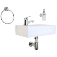 Раковина маленькая GS, 45x25x12 cm, отверстие слева. белая керамика арт-32266 — фото 6, Мини-раковины