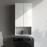 X-Joy, Шкаф навесной с дверками и открытой полкой, 50 см, белый глянец арт-M85CHX05021WG — фото 2, Шкафы для ванной