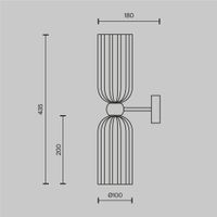 Настенный светильник (бра) Maytoni MOD302WL-02GR — фото 3, Бра