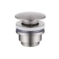 Донный клапан ABBER AF0011SP без перелива, клик-клак, сатин — фото 1, Донные клапаны