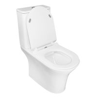 Унитаз-компакт Azario FRETTA ROUND 650х340х770 напольный, безободковый с бачком и сиденьем микролифт арт-AZ-1217 + AZ-1216 — фото 1, Напольные унитазы