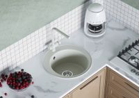 Мойка кухонная ШЕЛЛИ 50, круглая, жемчуг 1A734732SS240 — фото 4, Кухонные мойки