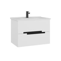 Тумба с раковиной ORKA Lodi 80 подвесная, белый, черный арт-5005885 — фото 3, Тумбы с раковиной