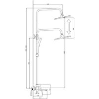Душевая система Azario Alanti с квадратным тропическим душем, керамический картридж, шланг 150 см, сатин арт-AZ-K2332-1BN — фото 8, Душевые стойки