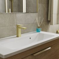 Смеситель для раковины D&K Bayern.Liszt , матовое золото арт-DA1512107 — фото 1, Смесители для раковины