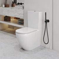 Унитаз напольный Grossman (660х390х855) безободковый,белый с тонкой крышкой,микролифт,смыв торнадо,2 места арт-GR-4407SQ — фото 7, Напольные унитазы