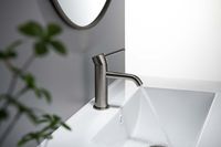 AQ1310BGM ЕВРОПА смеситель для раковины 89, без донного клапана, оружейная сталь — фото 4, Смесители для раковины