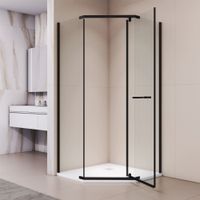 Душевой уголок RGW PA-83-B 100x100, трапеция, профиль черный, стекло прозрачное/6 мм, арт-78088300-14 — фото 6, Душевые уголки трапеция