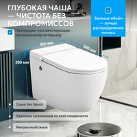 Унитаз ABBER Bequem AC1108P подвесной белый с импульсным смывом — фото 3, Подвесные унитазы