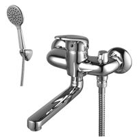 Luna Смеситель для ванны, плоск.пов.излив 240мм боковой дивертор лейка, р/ОД, хром, LM, LM4114C — фото 1, Лейки для душа