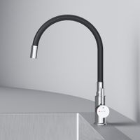 F85B07602 X-Joy S, смеситель для кухни с гибким изливом, черный/хром — фото 4, Смесители для кухни