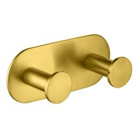 Вешалка-2 крючка Timo Saona 13014/20 золото шлифованное — фото 1, Крючки для полотенец