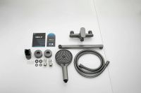 Смеситель для ванны с длинным изливом и душем BELZ, оружейная сталь, арт-B22713-3 — фото 5, Смеситель для ванны