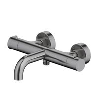 AQ1343BGM ЕВРОПА термостатический смеситель для ванны, оружейная сталь — фото 1, Смеситель для ванны