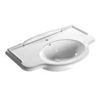 Раковина GLOBO PAESTUM подвесная с одним отверстием и двумя намеченными со спинкой цвет белый PA056BI — фото 1, Раковины подвесные