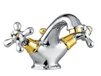 Смеситель для раковины Fiore MARGOT SKY (SWAROVSKI®) , хром/золото арт-01CO0622 — фото 1, Смесители для раковины