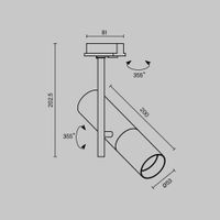 Трековый светильник Technical арт-TR005-1-GU10-B — фото 8, Трековые светильники