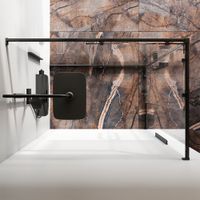 Душевое ограждение Func Square Slide 120х80, черный, прозрачное арт-W84G-403-12080-BT — фото 2, Прямоугольные душевые уголки