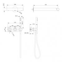 Товар: Душевая система ABBER Perfekte 316 AF8A18BST скрытого монтажа без излива, сталь брашированная - фото 3 Душевая система ABBER Perfekte 316 AF8A18BST скрытого монтажа без излива, сталь брашированная — фото 3, Встраиваемые душевые комплекты