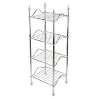 MIRELLA Этажерка, L37хH107xP33 см, 4 полки-решетки, латунь, хром 26362 — фото 1, Стеллажи для ванной комнаты