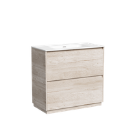 Тумба под раковину SANCOS Libra Floor напольная, 890х450х840, c двумя ящиками оснащенными доводчиками, дуб галифакс натуральный, арт. LB90FEG — фото 1, Тумбы под раковину