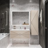 Тумба подвесная "ЛУКСОР-100 см" с 2-я ящ. беж. матовая (ум. Блисс-100 см.) арт-1010057 — фото 3, Тумбы под раковину