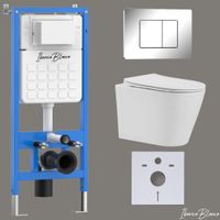 Комплект 3в1 IBERICA BLANCA инсталляция SILENCIO, унитаз BURGOS ALTO белый, кнопка смыва INOX-C хром глянцевый (IB001.BRA.234.1131) — фото 1, Комплекты унитаз + инсталляция