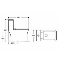Товар: Унитаз напольный Azario Vero безободковый моноблок Горизонтальный слив, сиденье дюропласт микролифт 675x370x785 арт-AZ-8608 - фото 14 Унитаз напольный Azario Vero безободковый моноблок Горизонтальный слив, сиденье дюропласт микролифт 675x370x785 арт-AZ-8608 — фото 14, Напольные унитазы