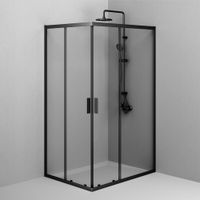 Gem душевое огражд прямоугольн.,раздвиж.двери 120x90 черный мат.,стекло прозрачн арт-W90G-403-120290-BT — фото 1, Прямоугольные душевые уголки