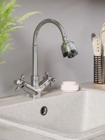 Товар: OneLife смеситель для кухни двухвентильный полимерный с гибким изливом, хром арт-P03-004cr - фото 8 OneLife смеситель для кухни двухвентильный полимерный с гибким изливом, хром арт-P03-004cr — фото 8, Смесители для кухни