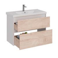 Тумба Lemark COMBI 100 см под 1 раковину, подвесная/напольная, 2 ящика, цвет фасада: Дуб кантри, цве арт-LM03C100T-dub — фото 3, Тумбы под раковину