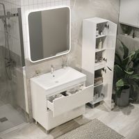 Тумба напольная "ВИСТА-75 см" с 2-я ящ. белый глянец (ум. Alice-75) 107565 — фото 3, Комоды и тумбы для ванной комнаты