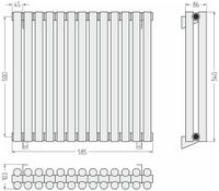 Отопительный радиатор Сунержа Эстет-11 500х585 13 секций Состаренная латунь арт-051-0302-5013 — фото 3, Радиаторы отопления