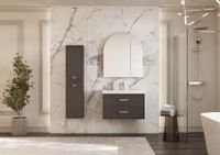 Зеркальный шкаф САНТА-БАРБАРА 80, графит арт-1A286502CB820 — фото 5, Зеркальные шкафы в ванную