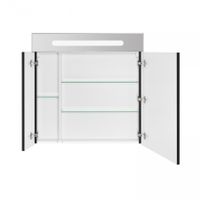 VICTORIA NORD Black Edition Зеркальный шкаф 80, черный глянец, ROCA арт-ZRU9000100 — фото 2, Зеркальные шкафы в ванную