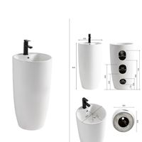 Раковина напольная Azario Tea 450х450х845 отдельностоящая, белый арт-AZ-M30148 — фото 6, Раковины напольные