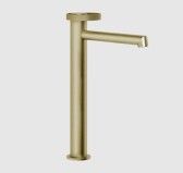 Смеситель для раковины, Gessi, Anello, тип открывания воды-однорычажный, тип регулирования воды-керамический картридж, монтаж-на раковину/столешницу, отверстия для монтажа-1, высота, мм-318, вынос излива, мм-174, тип излива-неподвижный, донный клапан-отсутствует, тип подводки-гибкая, стандарт подвода воды-3/8", цвет-Brushed Brass PVD арт-63306.727 — фото 1, Смесители для раковины