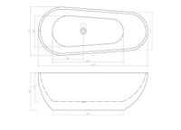 Ванна MIMI160 акриловая (1600x750x560) отдельностоящая, белая, со сливом-переливом Ceruttispa CT11288 — фото 6, Акриловые ванны