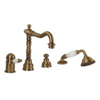 Товар: OXFORD См-ль на борт ванны моноком., термостат., на 4 отв., ручка белая, шланг1,6 м., бронза 19087 - фото 1 OXFORD См-ль на борт ванны моноком., термостат., на 4 отв., ручка белая, шланг1,6 м., бронза 19087 — фото 1, Смесители на борт ванны