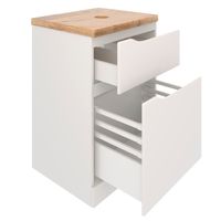 Тумба напольная NORDIC 60 /1 ящ +корз/ со столешницей из массива 122 см под накладную раковину /AQUA DE MARCO 5060CNOR122/F/1 — фото 5, Тумбы под раковину