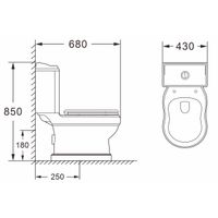 Товар: Унитаз-компакт Azario LORETTI 680х430х850 напольный, в комплекте с сиденьем полипропилен микролифт арт-AZ-239 - фото 6 Унитаз-компакт Azario LORETTI 680х430х850 напольный, в комплекте с сиденьем полипропилен микролифт арт-AZ-239 — фото 6, Напольные унитазы