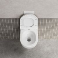 Унитаз ABBER Bequem подвесной белый, безободковый, смыв торнадо, с закрытым дном арт-AC1131TC — фото 5, Подвесные унитазы