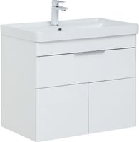 Тумба с раковиной Aquanet Ирис new 70 подвесная 1 ящ. 2 фасада цв.белый глянец арт-00312427 — фото 2, Тумбы с раковиной