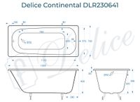 Ванна чугунная Delice Continental 130х70 DLR230641 — фото 3, Чугунные ванны