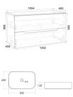 Orange Line Li-100TuLMDF+B05-500W тумба с раковиной подвесная 100 см, латте/белый Li-100TuLMDF+B05-500W — фото 2, Тумбы с раковиной