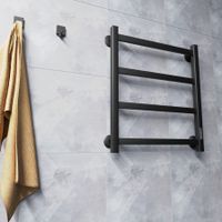 Полотенцесушитель электрический ВИД 81-10 ПРОФИЛЬНЫЙ 600х500, скр.монтаж, СНШ, черный матовый(RAL 9005), (Ferrum, равномерные перкаладины), Маргроид арт-8110p-6050-1081-9005R — фото 1, Электрические полотенцесушители