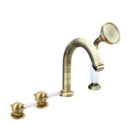 Смеситель Labe для ванны на 4-е отверстия, переключатель керамический бронза, L562.5PSM — фото 1, Смеситель для ванны