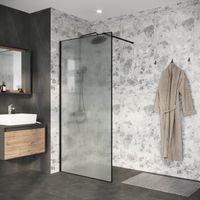 Душевая перегородка Niagara Nova NG-781-12BLACK (120х200) черный матовый,стекло эффект битого стекла,1 место — фото 4, Душевые перегородки