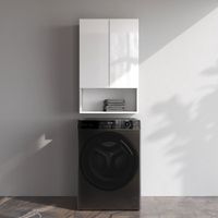 X-Joy, Шкаф навесной с дверками и открытой полкой, 60 см, белый глянец арт-M85CHX06021WG — фото 7, Шкафы для ванной