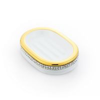 DUBAI Мыльница настольная, керамика белая/swarovski/декор золото/золото арт-26961 — фото 1, Мыльницы